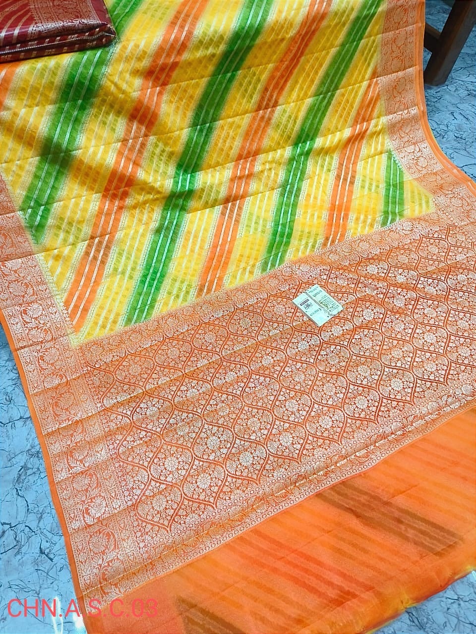 Rangkart Pure khaddi Chiffon Banarasi Saree
