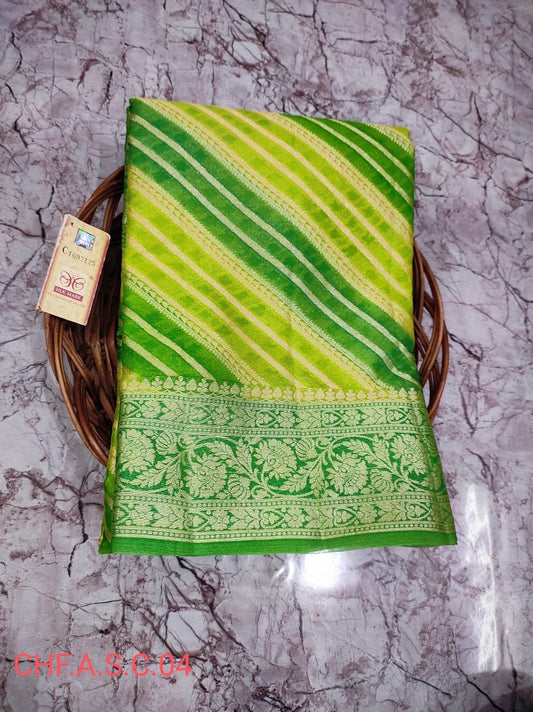 Rangkart Pure Khaddi Chiffon Banarasi Saree