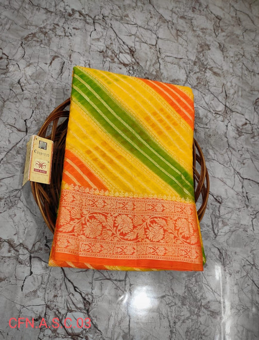 Rangkart Pure khaddi Chiffon Banarasi Saree