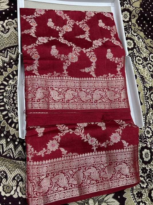 Pure Chiniya Silk Banarasi Saree Handloom