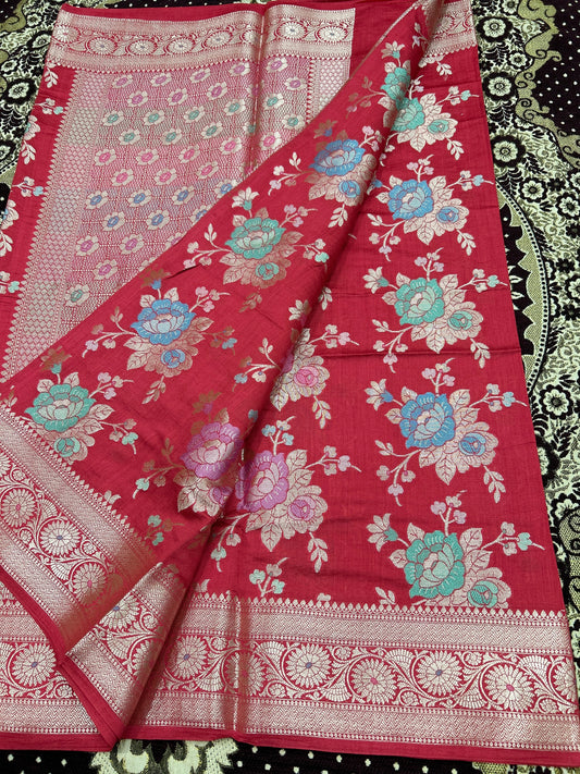 Pure Chiniya Silk Banarasi Saree Handloom