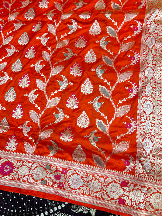 Pure Katan Silk Handloom Banarasi Saree Mina Weaving Design