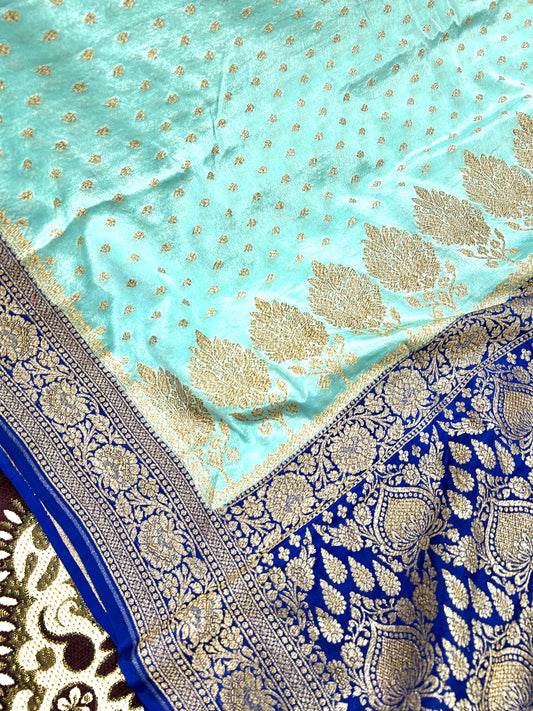 Pure Khaddi Creap Silk Banarasi Saree Handloom