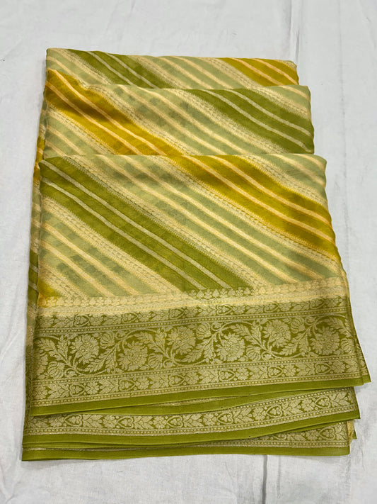 Rangkart Pure Khaddi Chiffon Banarasi Saree