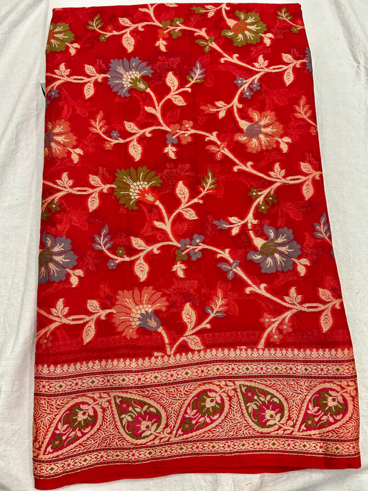 Pure Khaddi Chiffon Banarasi Saree